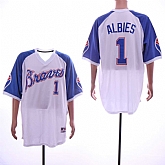 Braves 1 Ozzie Albies White Throwback Jersey Sguo,baseball caps,new era cap wholesale,wholesale hats